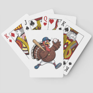 Kalkoen Slagman Honkbal Honkbalwedstrijd Honkbal Pokerkaarten