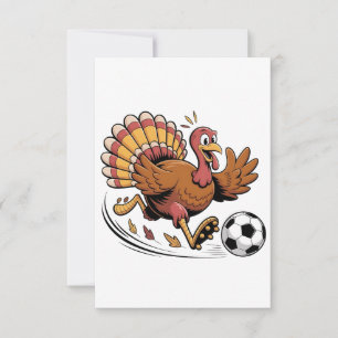Kalkoen speelt voetbal Thanksgiving sportliefhebbe Bedankkaart