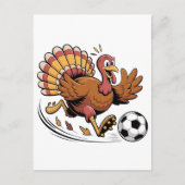 Kalkoen speelt voetbal Thanksgiving sportliefhebbe Uitnodiging Briefkaart (Voorkant)