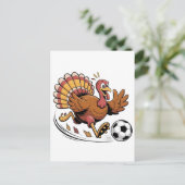 Kalkoen speelt voetbal Thanksgiving sportliefhebbe Uitnodiging Briefkaart (Staand voorkant)