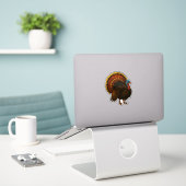 Kalkoen sticker (Laptop op bureau)