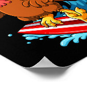 Kalkoen surfen met Thanksgiving Poster (Hoek)