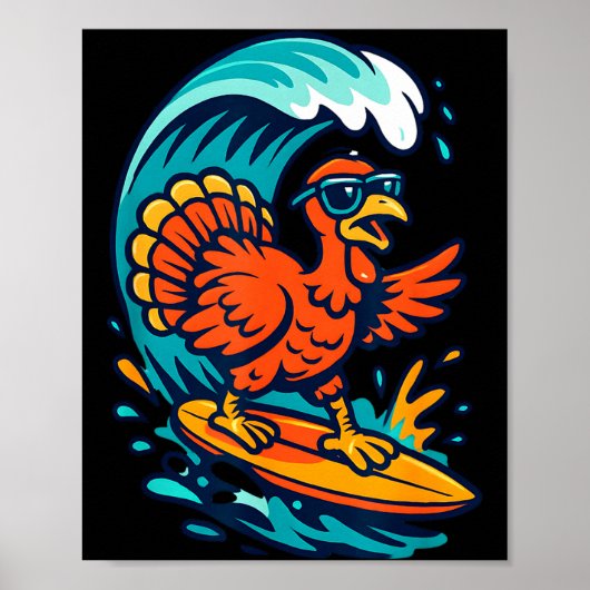 Kalkoen surft op Thanksgiving Poster (Voorkant)