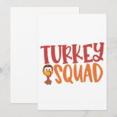 Kalkoen Team Matchende Outfit Kalkoen Thanksgiving Kaart (Voorkant / Achterkant)