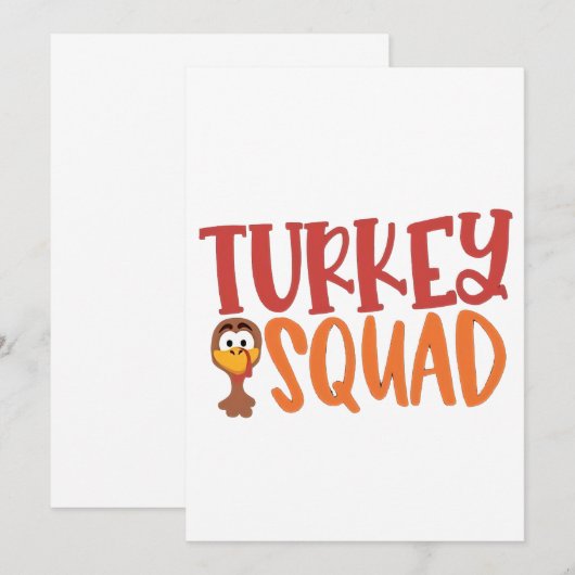Kalkoen Team Overeenkomstige Outfit Kalkoen Thanks Kaart (Voorkant / Achterkant)