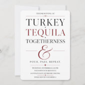 Kalkoen Tequila Samenkomst AF Thanksgiving Kaart (Voorkant)