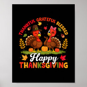 Kalkoen Thanksgiving Dankbaar Gezegende Mannen  Poster