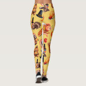 Kalkoen Thanksgiving Herfst Dieren Leggings (Achterkant)