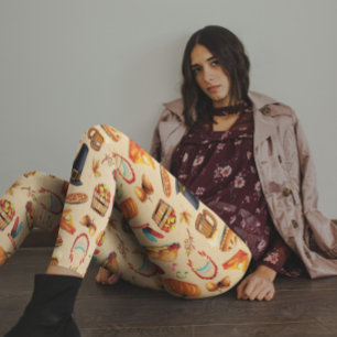 Kalkoen Thanksgiving Herfst Taart Bier Pompoen Pat Leggings