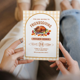 Kalkoen Thanksgiving Potluck Dinner Arch Gingham  Kaart