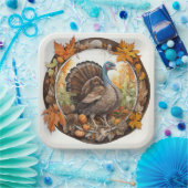 Kalkoen Tidings: Oogst Delights Papieren Bordje (Feest)