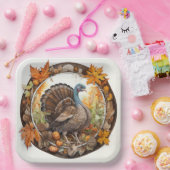 Kalkoen Tidings: Oogst Delights Papieren Bordje (Feest)