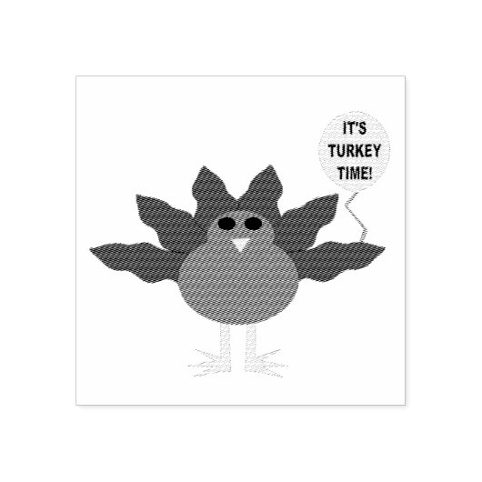 kalkoen tijd Thanksgiving hout kunst stempel (Afrduk)