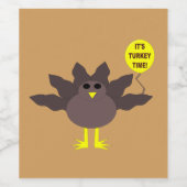 Kalkoen Tijd Thanksgiving Wijnfles Etiketten (Enkel label)