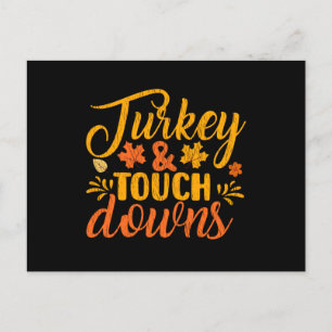 Kalkoen Touchdowns Thanksgiving Familie Football Briefkaart