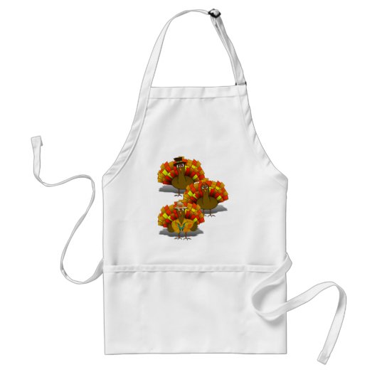 Kalkoen Trio Thanksgiving Standaard Schort (Voorkant)