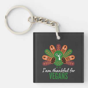 Kalkoen van thanksgiving dankbaar voor veganisten sleutelhanger