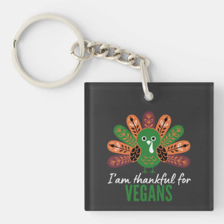 Kalkoen van thanksgiving dankbaar voor veganisten sleutelhanger