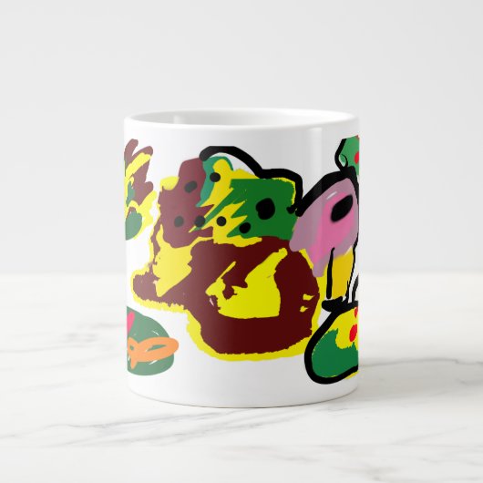 Kalkoen verf grote koffiekop (Voorkant)