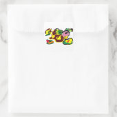 Kalkoen verf vierkante sticker (Tas)