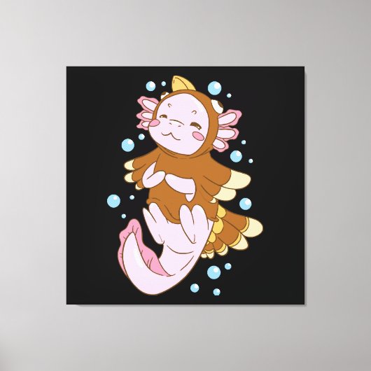 Kalkoen Vermomming Axolotl Pret Canvas Afdruk (Voorkant)