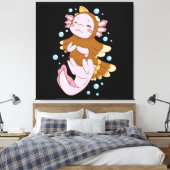 Kalkoen Vermomming Axolotl Pret Canvas Afdruk (Insitu (Slaapkamer))