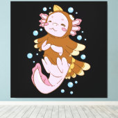 Kalkoen Vermomming Axolotl Pret Canvas Afdruk (Insitu (Houten vloer))