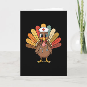 Kalkoen Verpleegster Stethoscoop Thanksgiving Herf Kaart