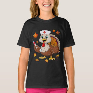 Kalkoen Verpleegster Thanksgiving Kostuum voor Mei T-shirt