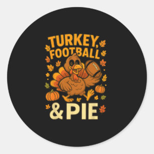 Kalkoen Voet en Taart Grappige Thanksgiving Famili Ronde Sticker