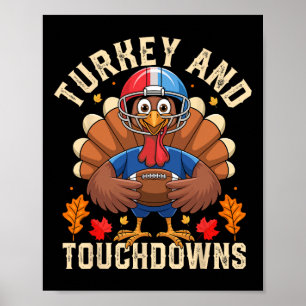 Kalkoen Voetbal Peuter Kinderen Thanksgiving Truie Poster