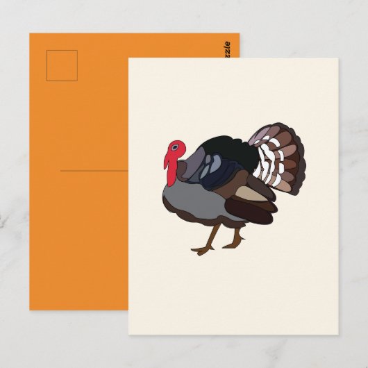 Kalkoen Vogel Kalkoen Briefkaart (Voorkant / Achterkant)