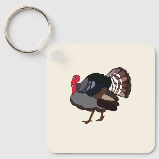 Kalkoen Vogel Turkije Sleutelhanger (Voorkant)