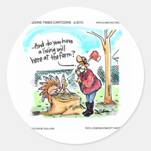 Kalkoen voor Dankdag Levenstestament Grappige Cade Ronde Sticker
