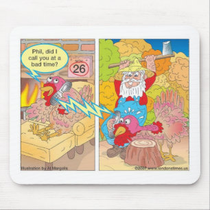 Kalkoen voor Thanksgiving in de Ijskast Cartoon Ca Muismat