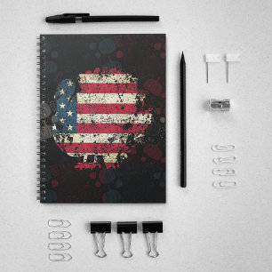 Kalkoen voor Thanksgiving met Amerikaanse vlag Notitieboek