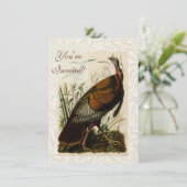 Kalkoen Wild Audubon Vogel Schilderij Kaart (Staand voorkant)