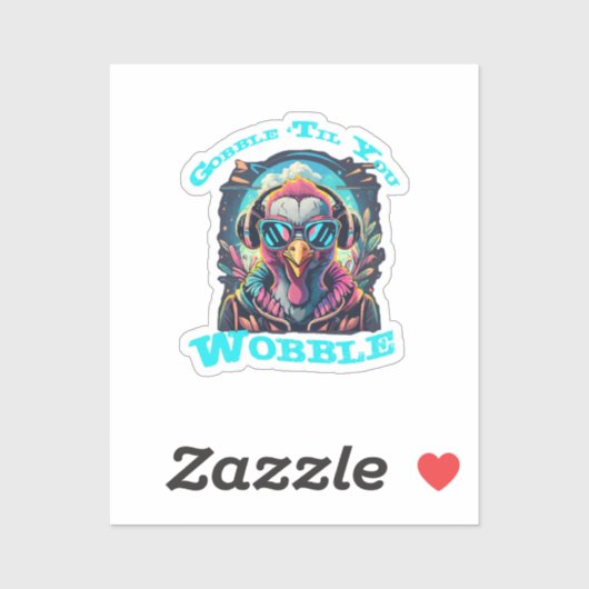 Kalkoen Wobbel voor Thanksgiving Sticker (Vel)