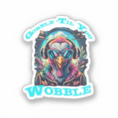 Kalkoen Wobbel voor Thanksgiving Sticker (Voorkant)
