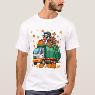 Kalkoen Zonneglaasjes Rijdt Garge Truck Thanksgivi T-shirt