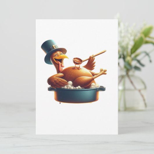 Kalkoenbaster voor Thanksgiving Kaart (Staand voorkant)