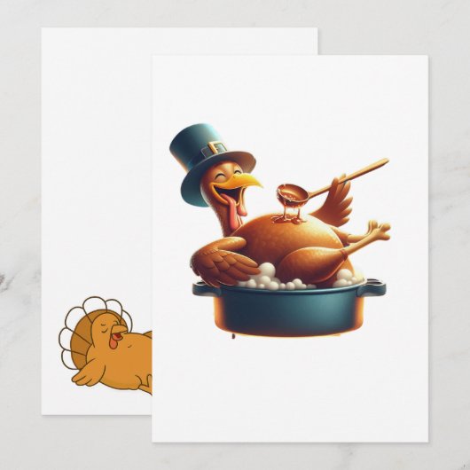 Kalkoenbaster voor Thanksgiving Kaart (Voorkant / Achterkant)