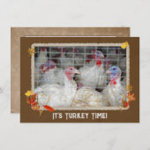 kalkoendag diner uitnodigen kaart (Voorkant / Achterkant)