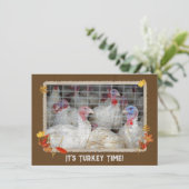 kalkoendag diner uitnodigen kaart (Staand voorkant)