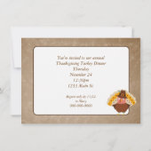 kalkoendag diner uitnodigen kaart (Achterkant)