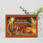 Kalkoendiner Thanksgiving uitnodigingen (Staand voorkant)