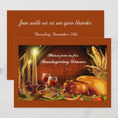Kalkoendiner Thanksgiving uitnodigingen (Voorkant / Achterkant)