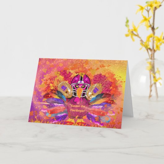 Kalkoenen Begroetingskaart Game On Kaart (Gele Bloem)