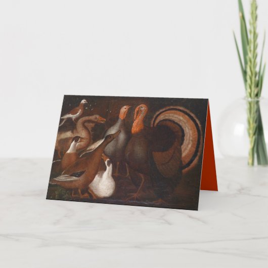 Kalkoenen Eenden gedicht Thanksgiving binnen groet Feestdagen Kaart (Voorkant)