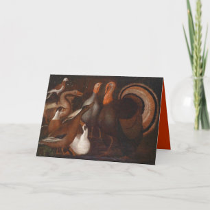 Kalkoenen Eenden gedicht Thanksgiving in groet C Feestdagen Kaart